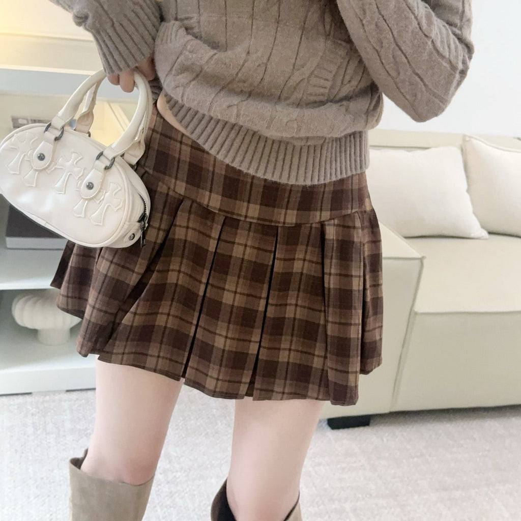 博爾蓋塞美術館學院寬褶短裙-25626