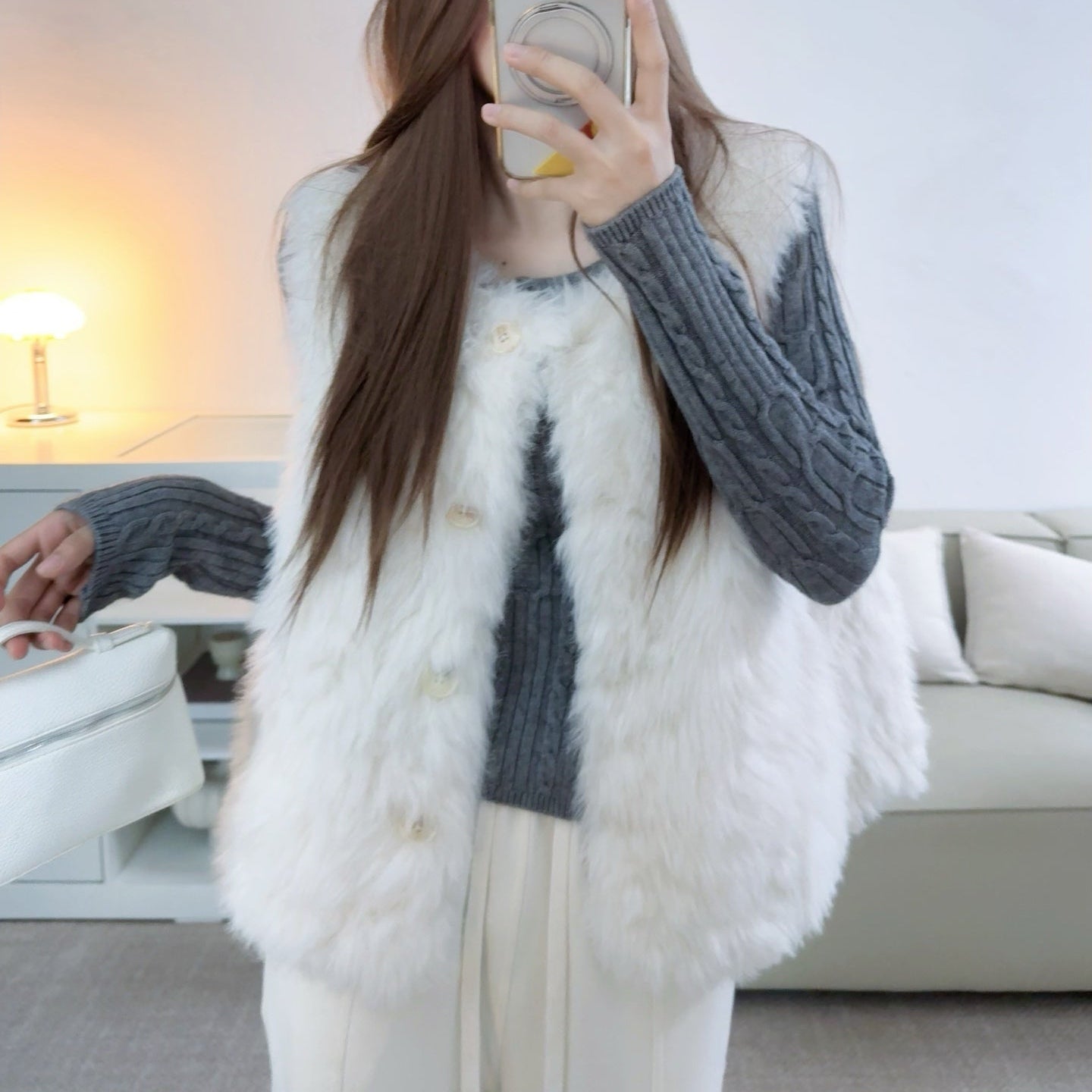 浣熊寶貝毛毛背心-25679