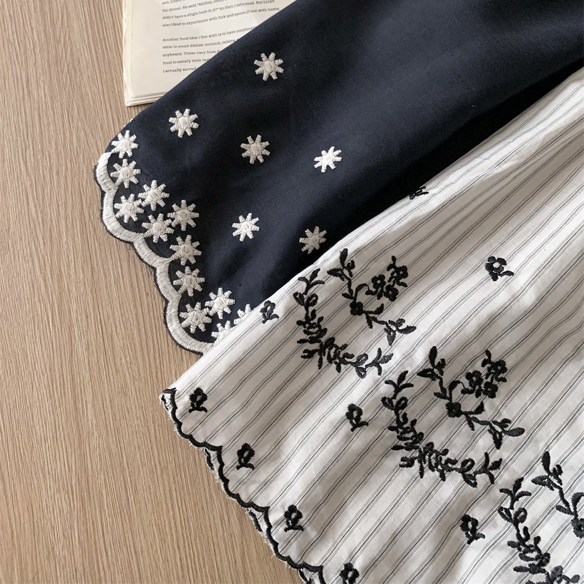別緻漂亮刺繡細肩平口上衣-25527