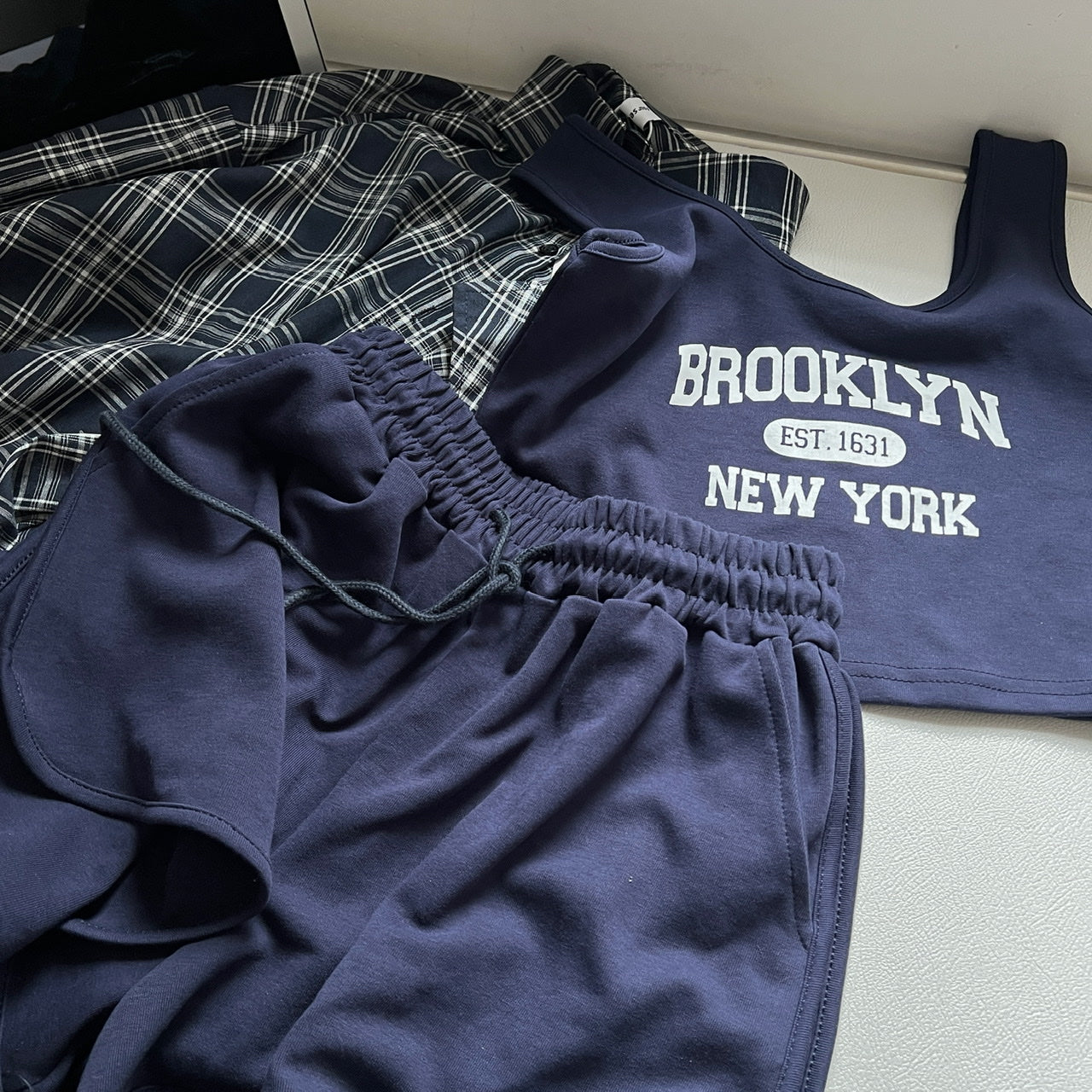 布魯克林背心、短褲、襯衫三件套-23265