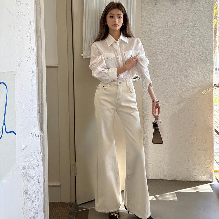 小暖爐內裡絨微喇牛仔褲-25647