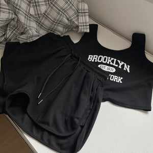 布魯克林背心、短褲、襯衫三件套-23265