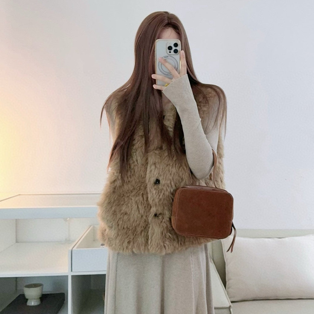 浣熊寶貝毛毛背心-25679