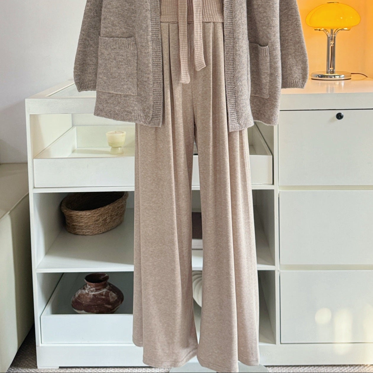 卡杏休閒鬆緊腰落地長褲-25667