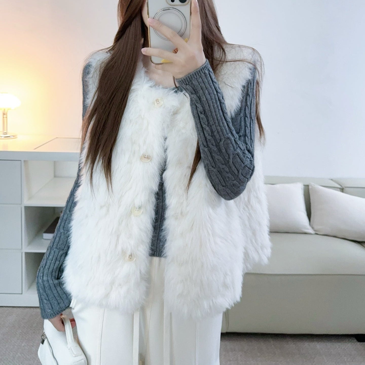 浣熊寶貝毛毛背心-25679