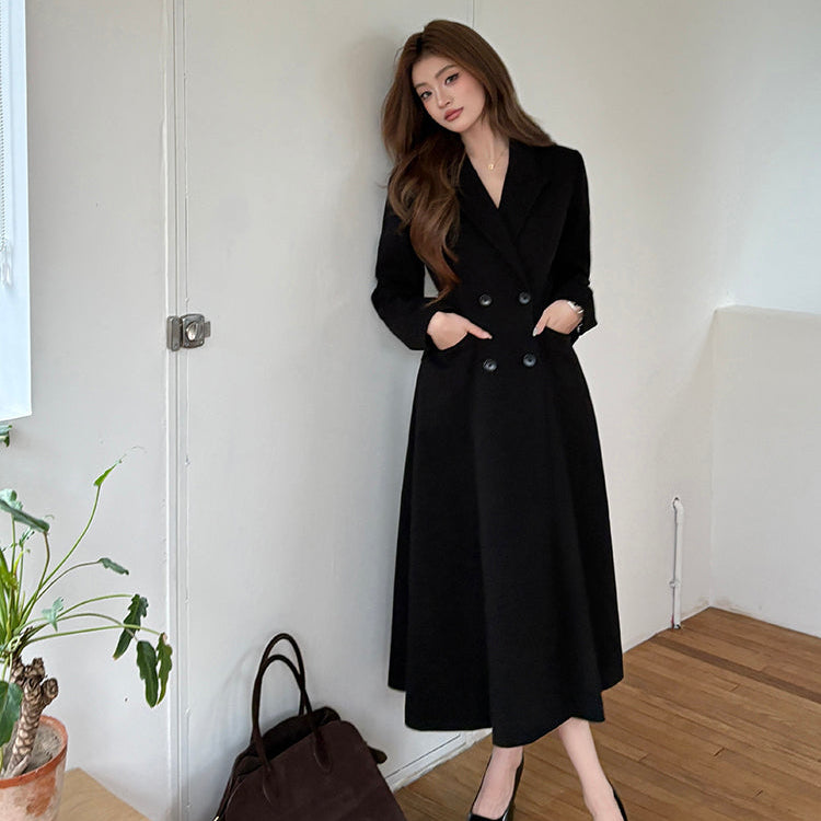 聯合國會議收腰長大衣-25632