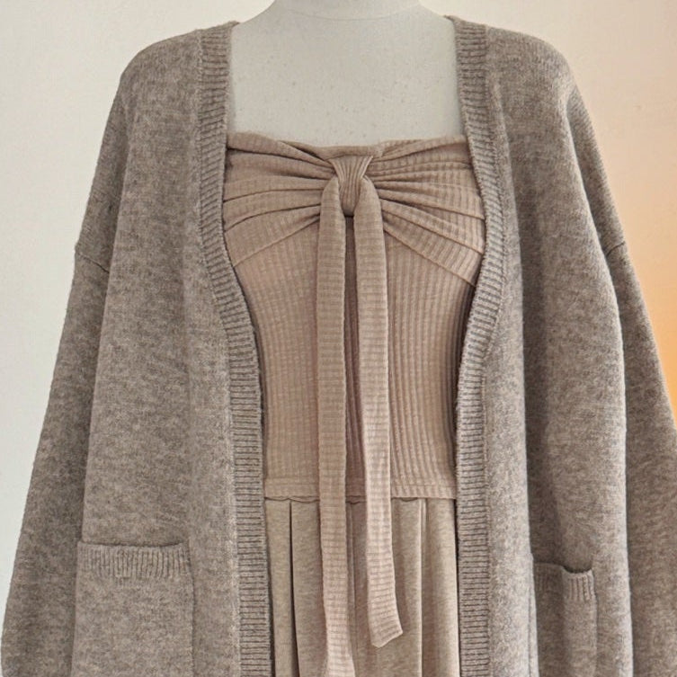 卡杏裹胸針織平口上衣-25666