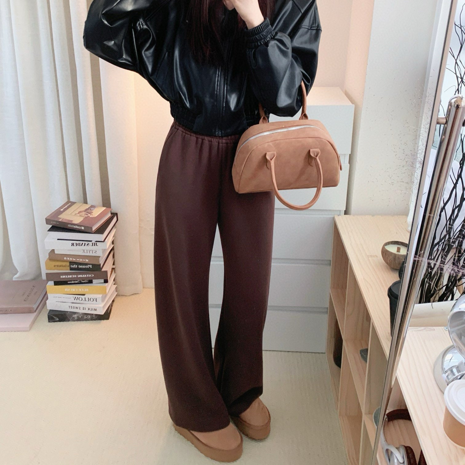 超好穿四色羊毛香蕉褲-25677