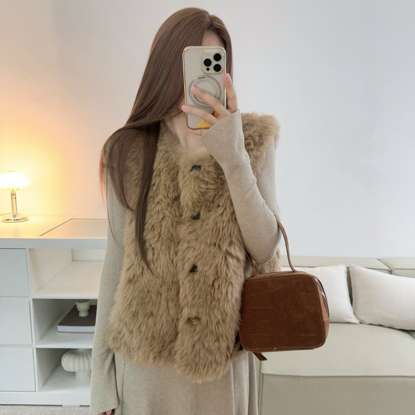 浣熊寶貝毛毛背心-25679