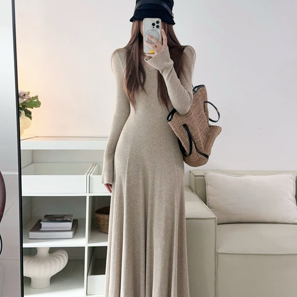 卡杏內搭加厚顯瘦針織長洋-25669