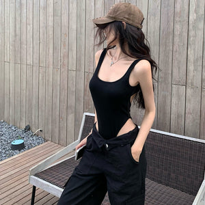 性感天后U領修身美背bratop連體衣-25465
