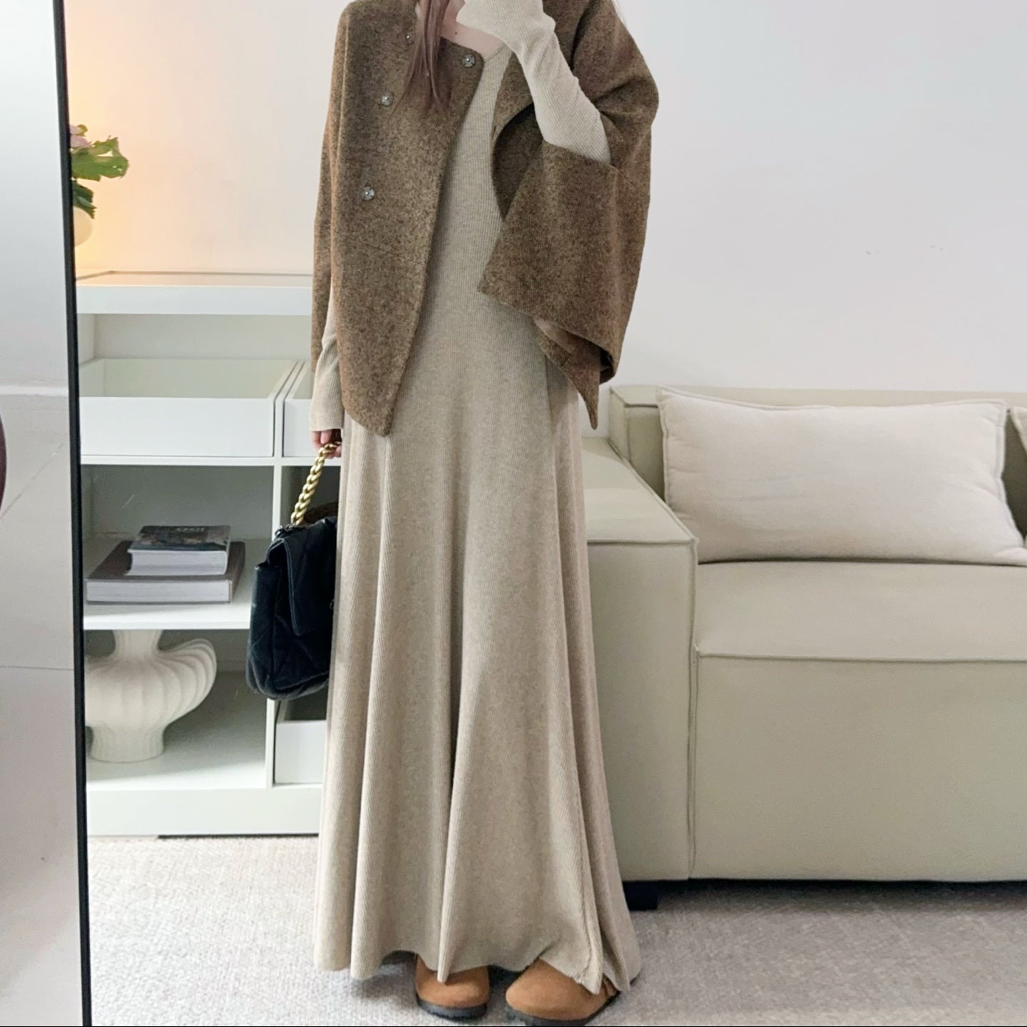 卡杏內搭加厚顯瘦針織長洋-25669