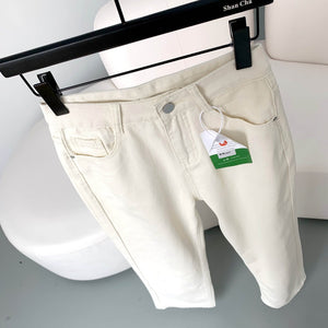 韓版直筒闊腿白色牛仔褲-24252