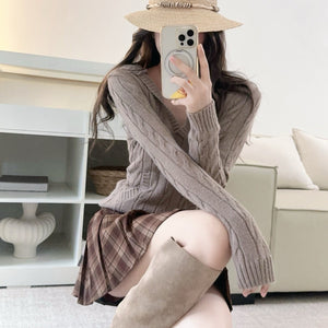 博爾蓋塞美術館連帽麻花毛衣-25627