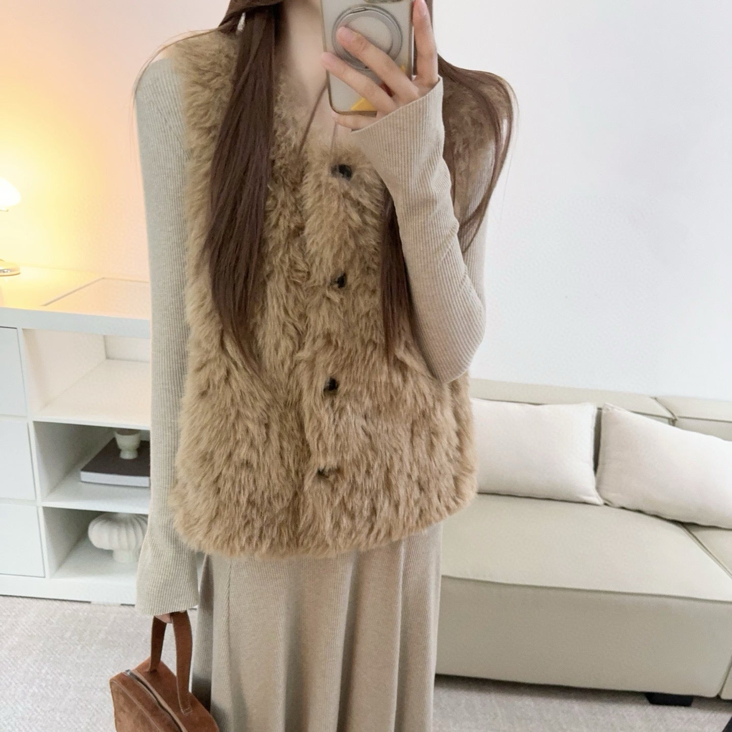 浣熊寶貝毛毛背心-25679