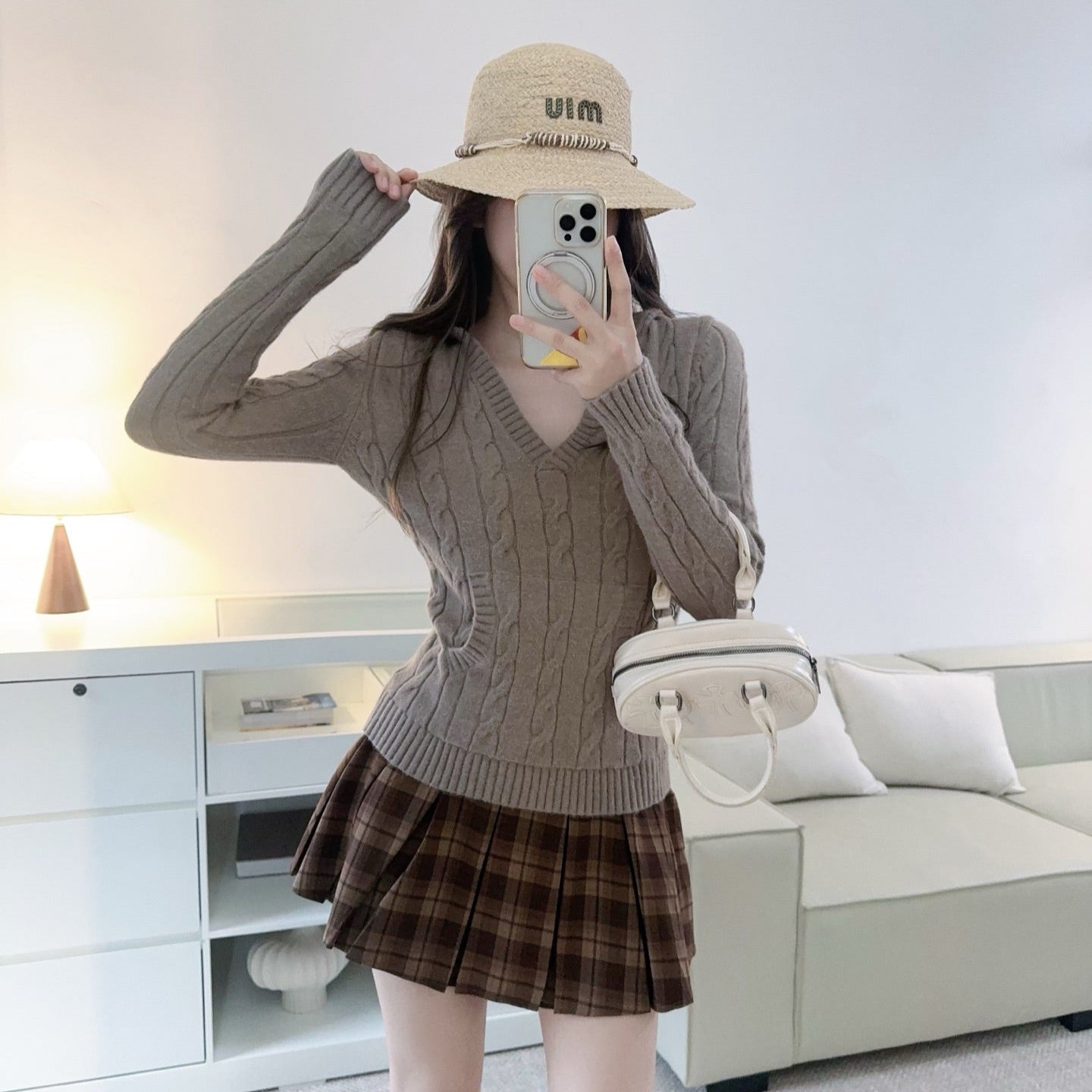 博爾蓋塞美術館連帽麻花毛衣-25627