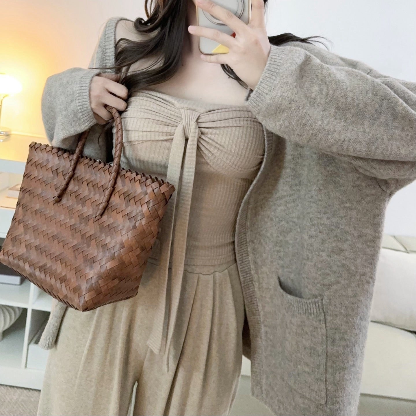 卡杏裹胸針織平口上衣-25666