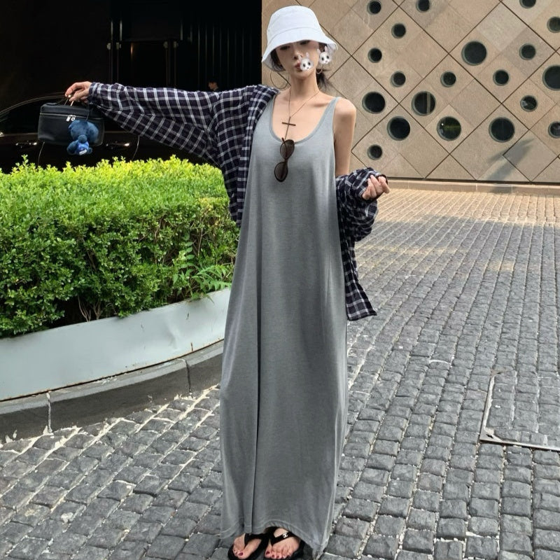 紙片人紐結背心長洋-25468