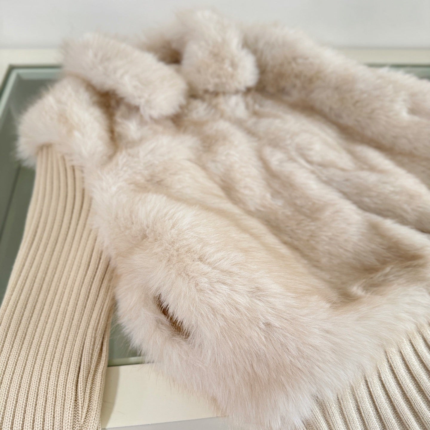 保暖禦寒顯瘦毛毛拼接針織外套-25678