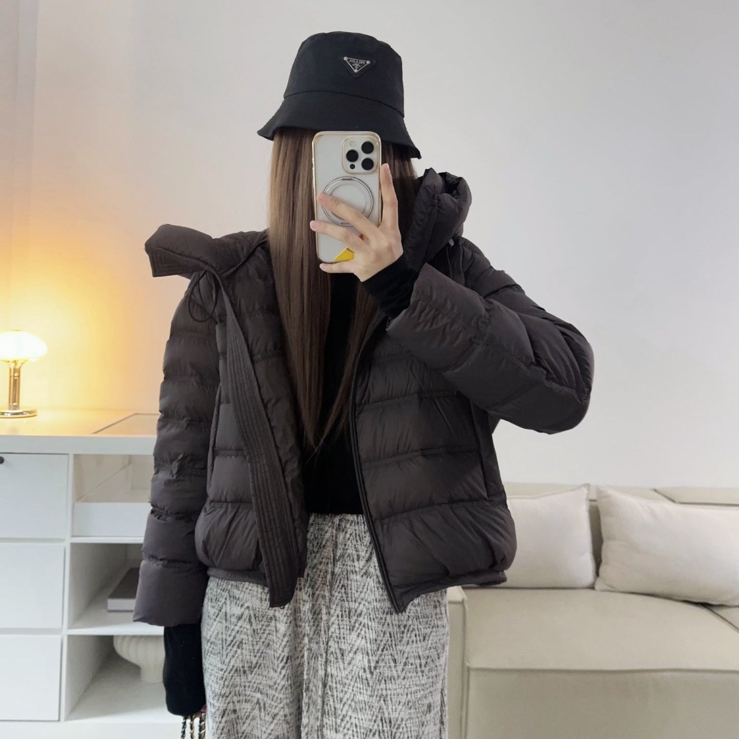 甜美可愛顯瘦花苞連帽羽絨外套-25675