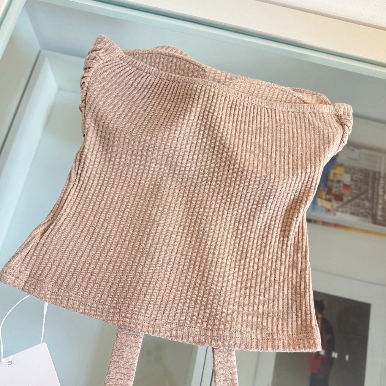 卡杏裹胸針織平口上衣-25666