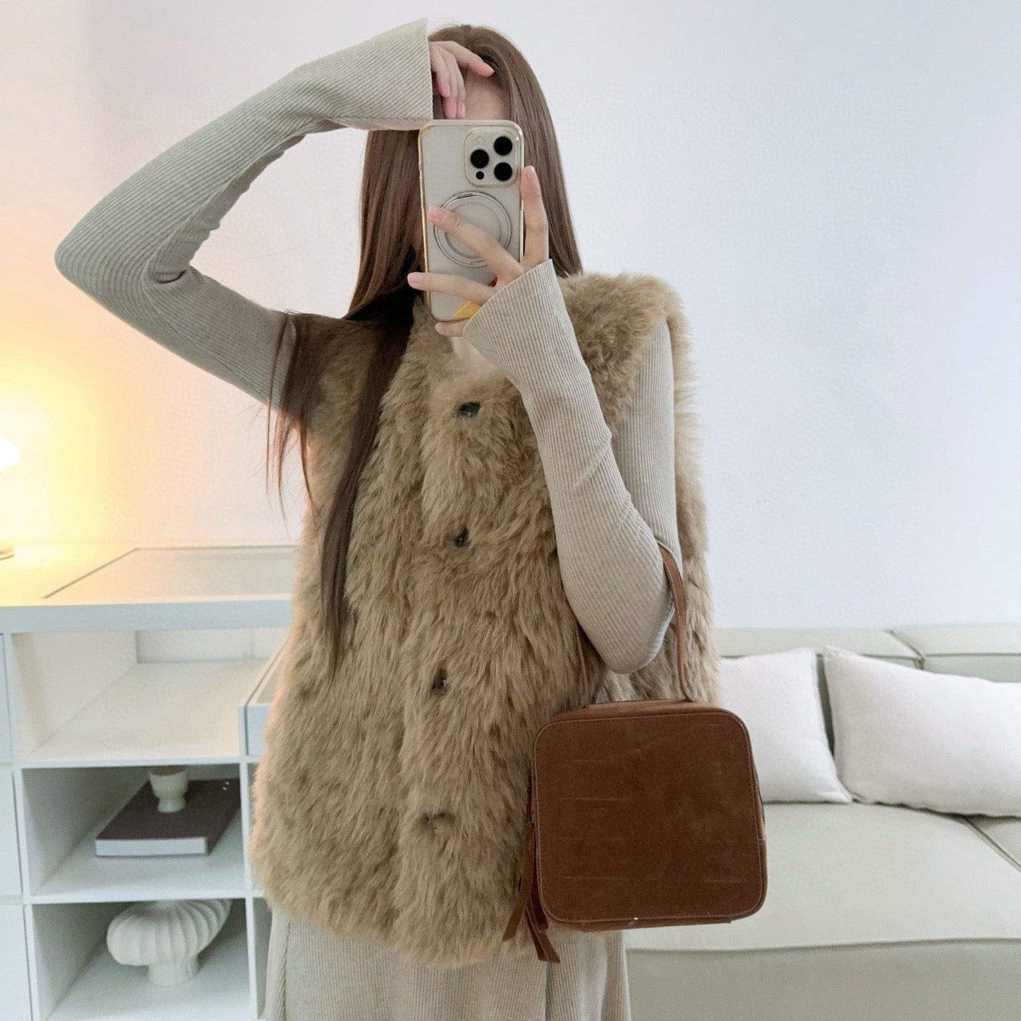 浣熊寶貝毛毛背心-25679