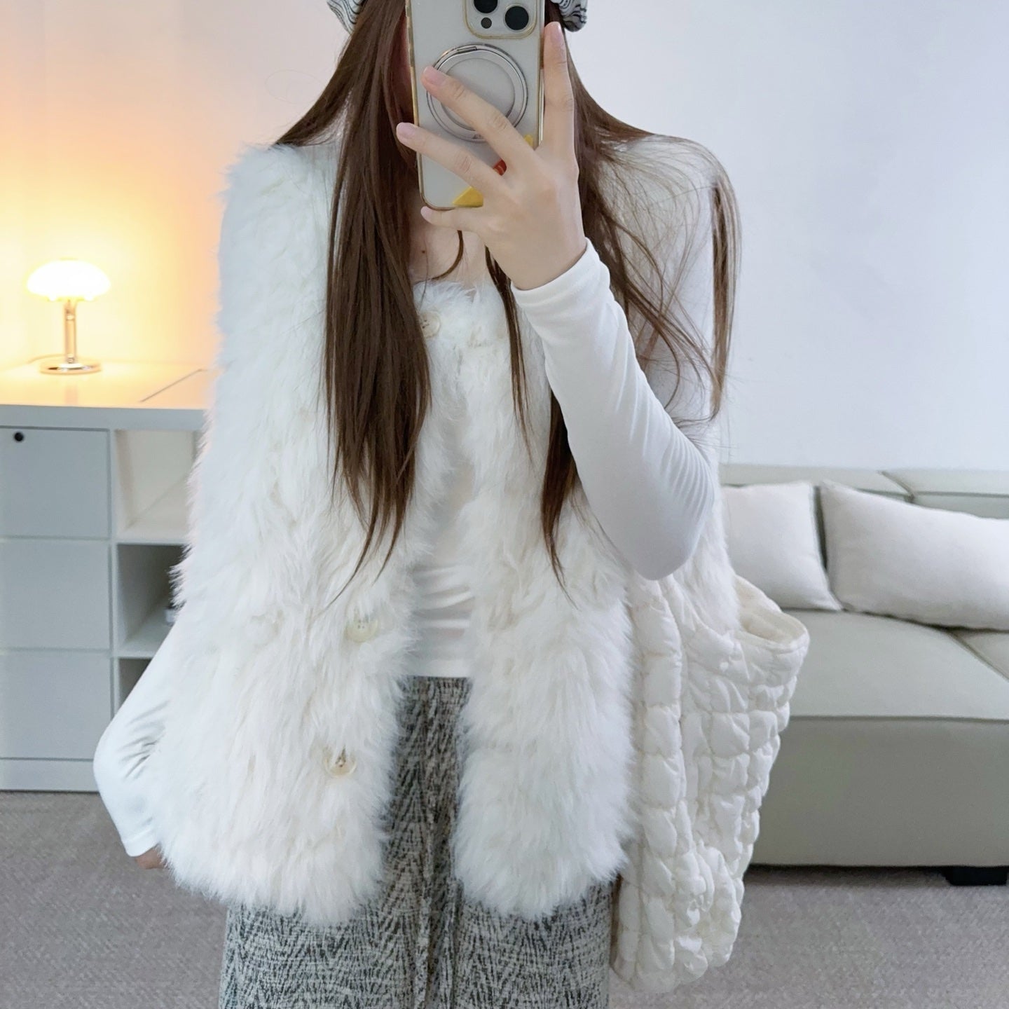 浣熊寶貝毛毛背心-25679