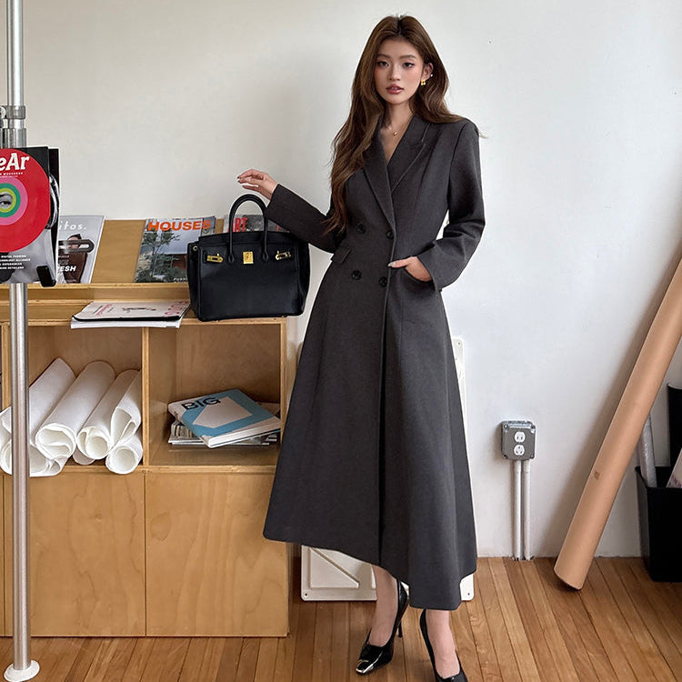 聯合國會議收腰長大衣-25632