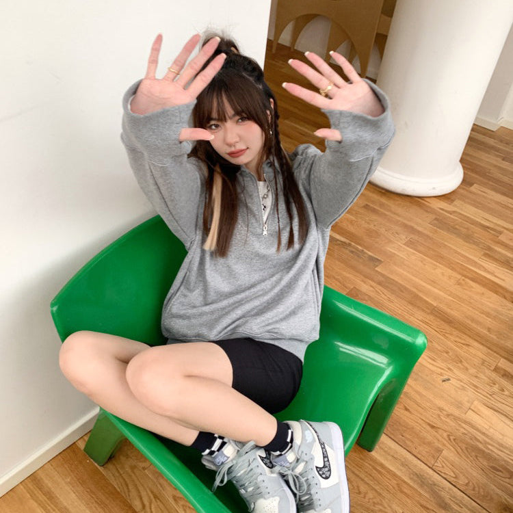 翻領Polo拉鍊衛衣-25661