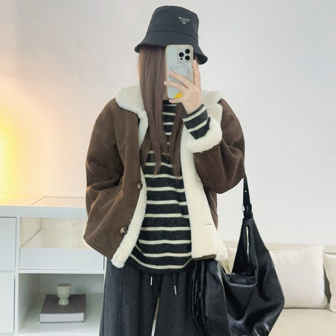 時光定格雙面毛絨衛衣-25672