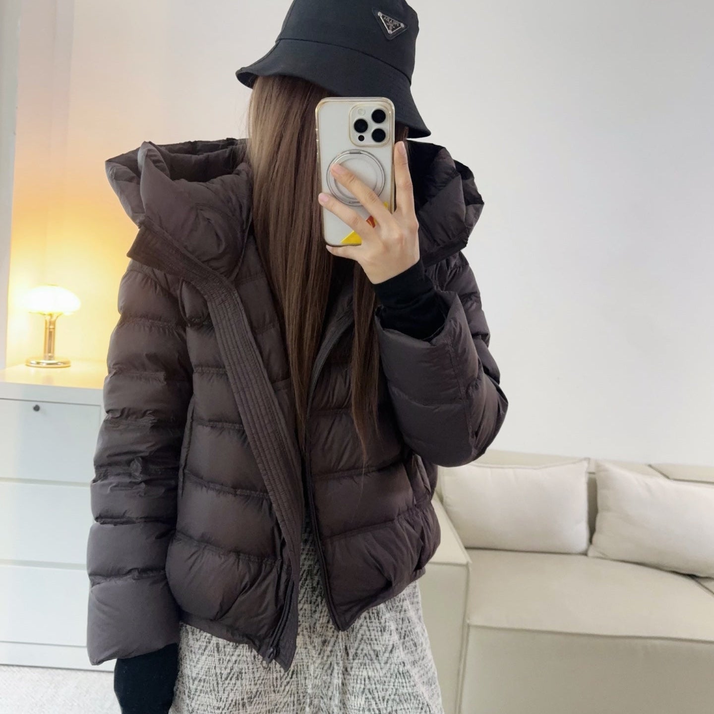 甜美可愛顯瘦花苞連帽羽絨外套-25675