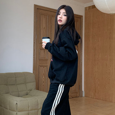 人像印花hiphop連帽衛衣-25657