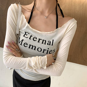 Eternal Memories露肩白T-23572