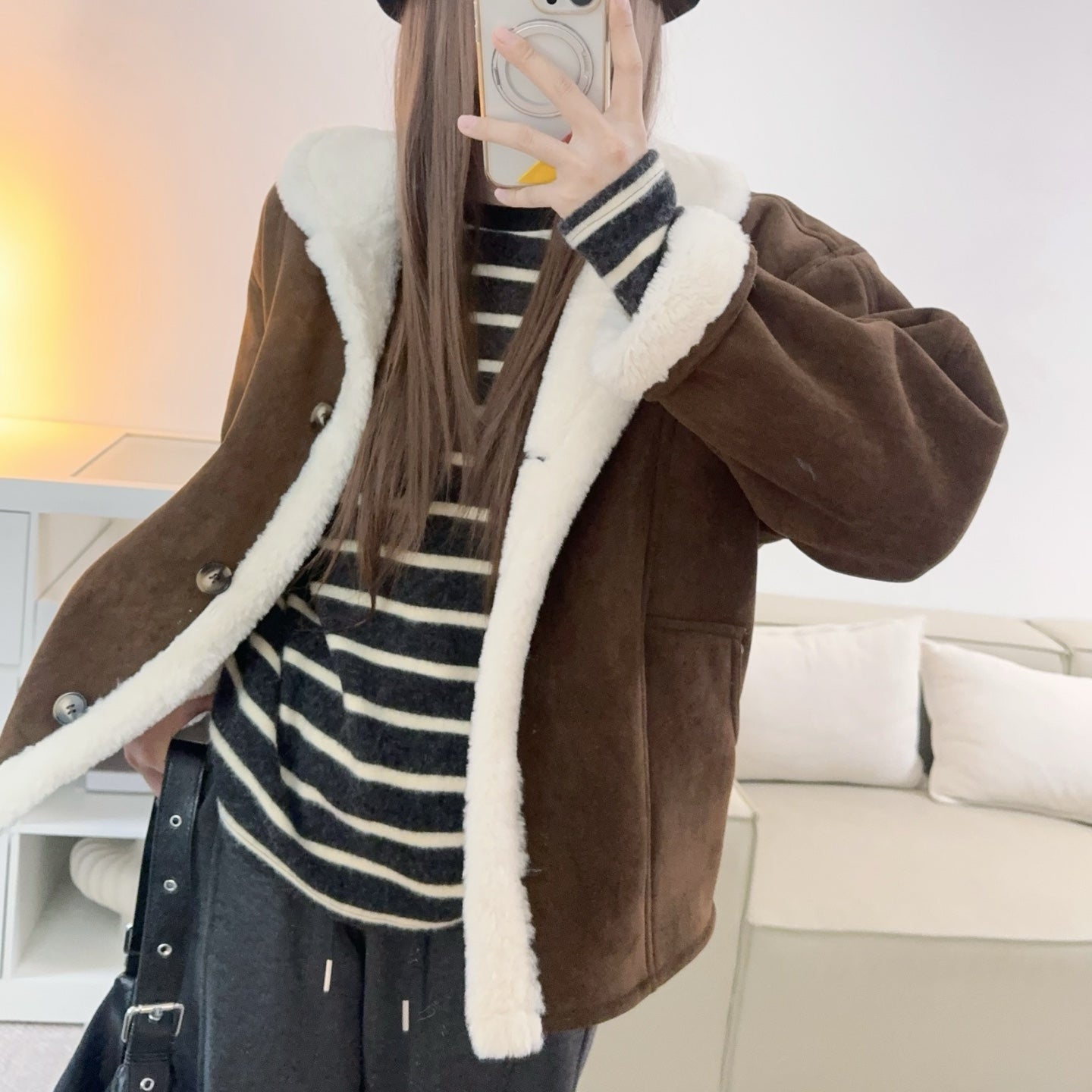 時光定格雙面毛絨衛衣-25672