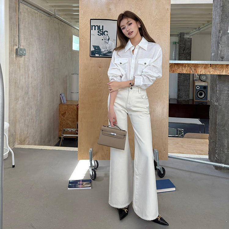 小暖爐內裡絨微喇牛仔褲-25647