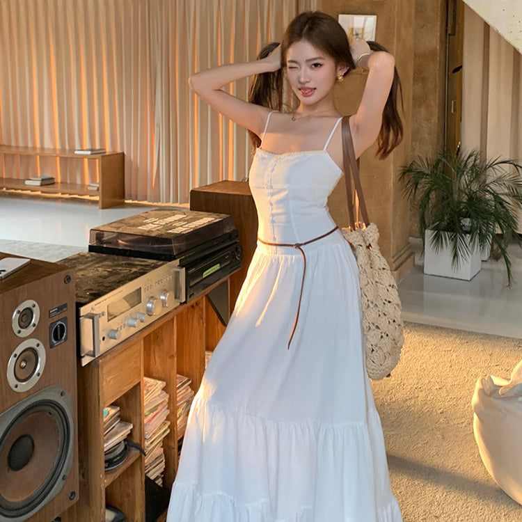 Prove your love純棉白色蛋糕大襬長洋-25245