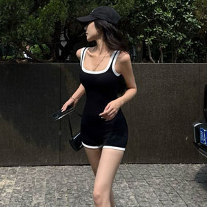 貴婦運動可拆胸墊露背連身衣-25460