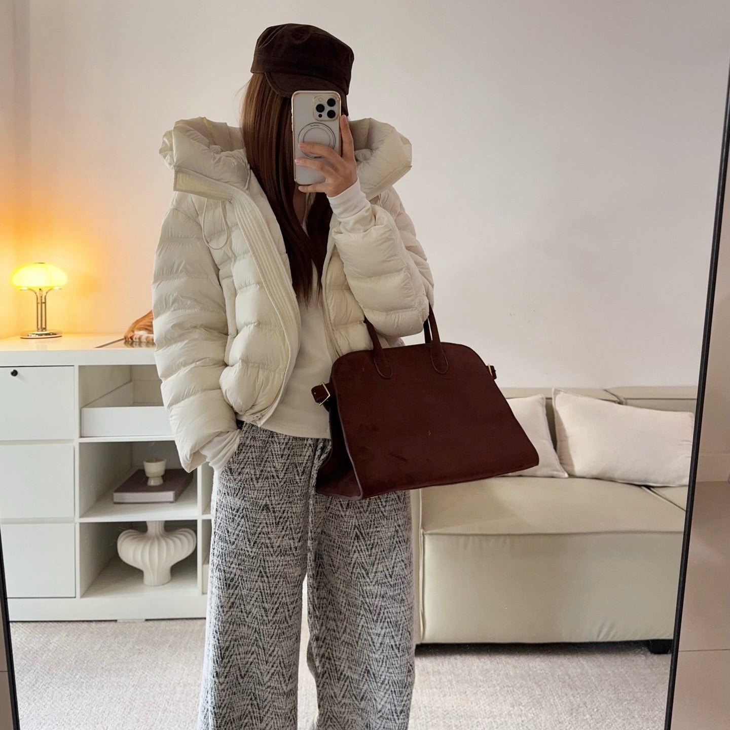 甜美可愛顯瘦花苞連帽羽絨外套-25675