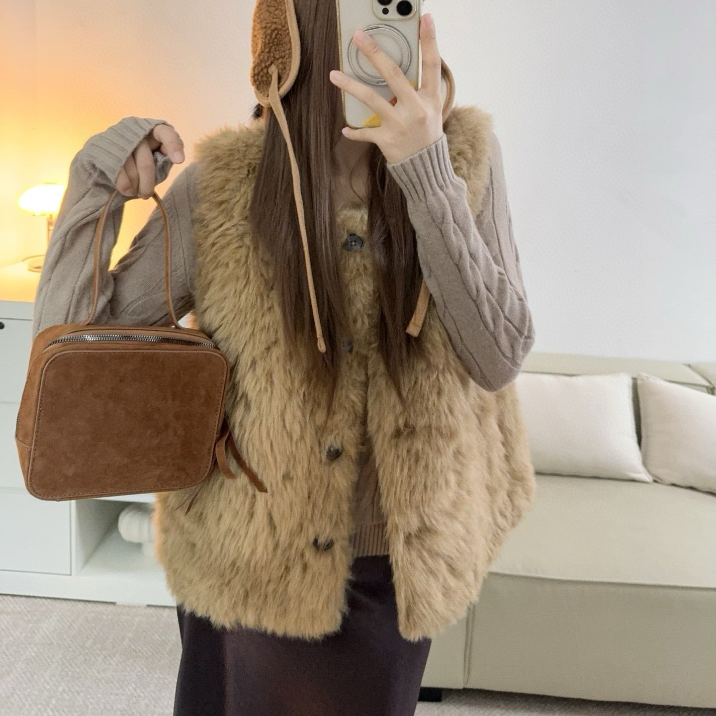 浣熊寶貝毛毛背心-25679