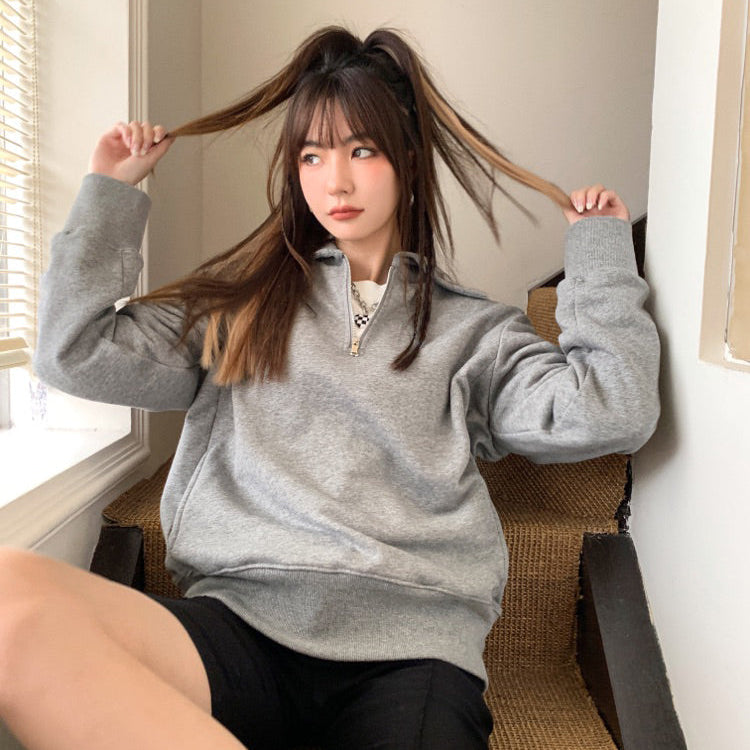 翻領Polo拉鍊衛衣-25661