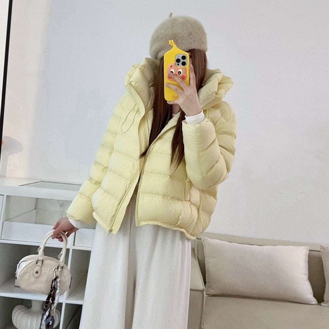 甜美可愛顯瘦花苞連帽羽絨外套-25675