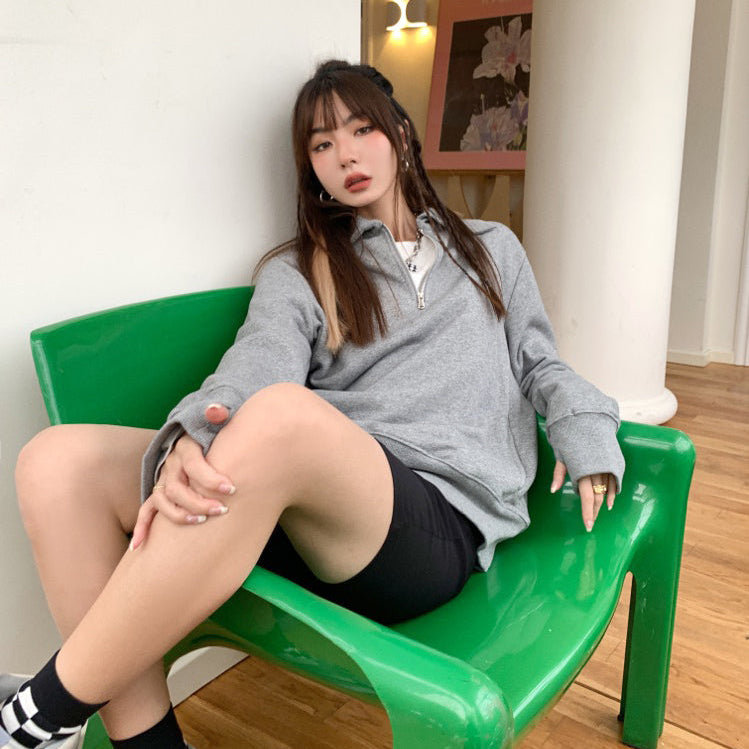 翻領Polo拉鍊衛衣-25661