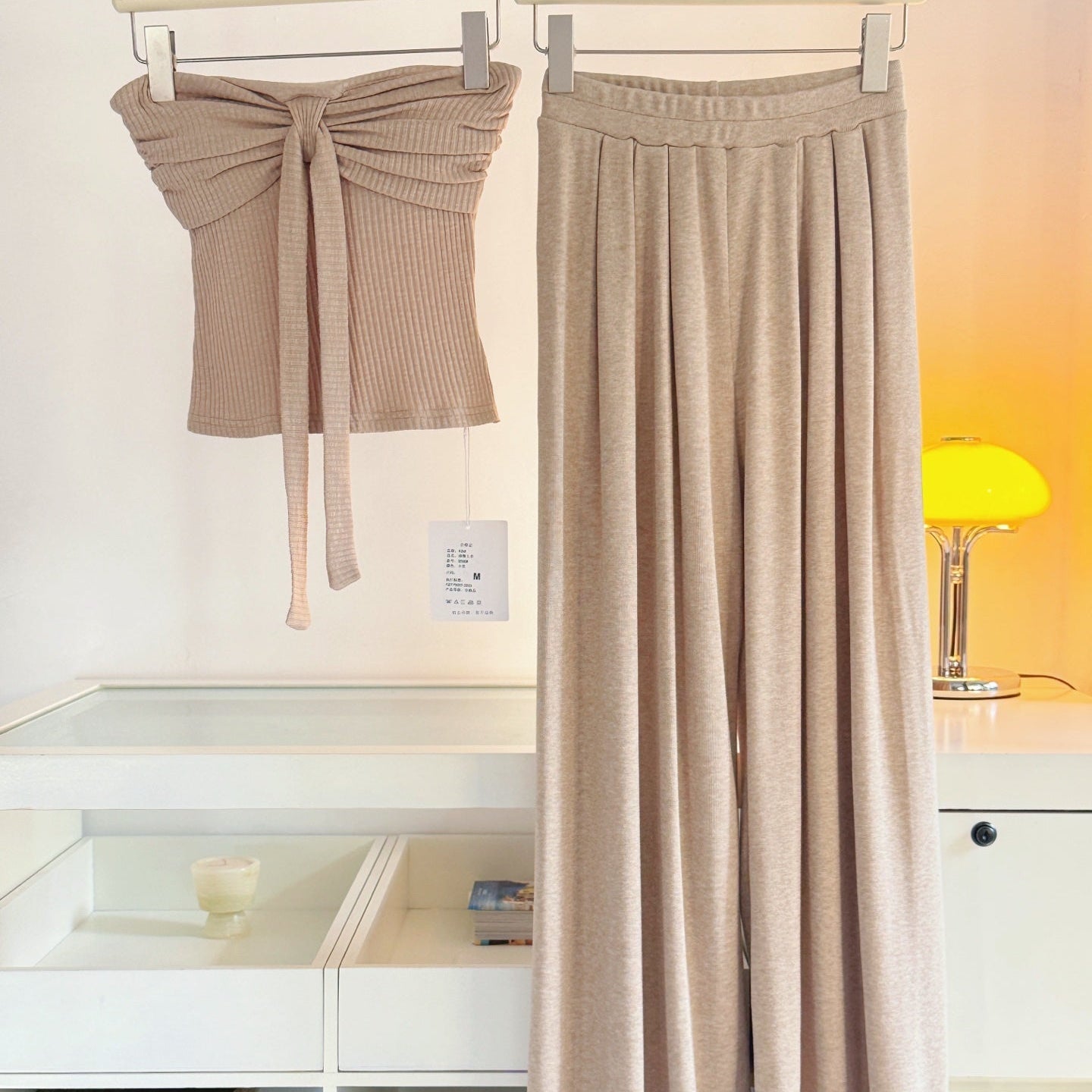 卡杏休閒鬆緊腰落地長褲-25667