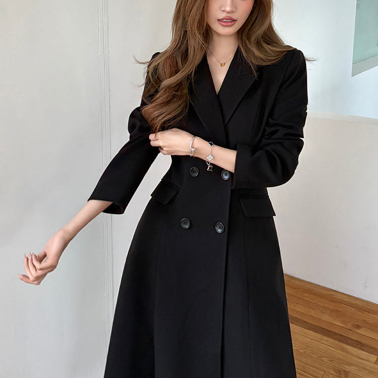 聯合國會議收腰長大衣-25632