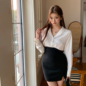 通勤V領襯衫-25570