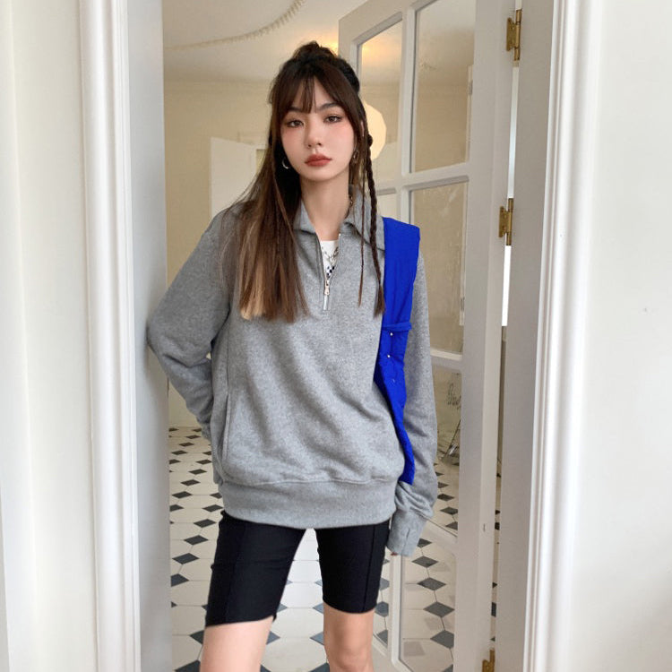 翻領Polo拉鍊衛衣-25661