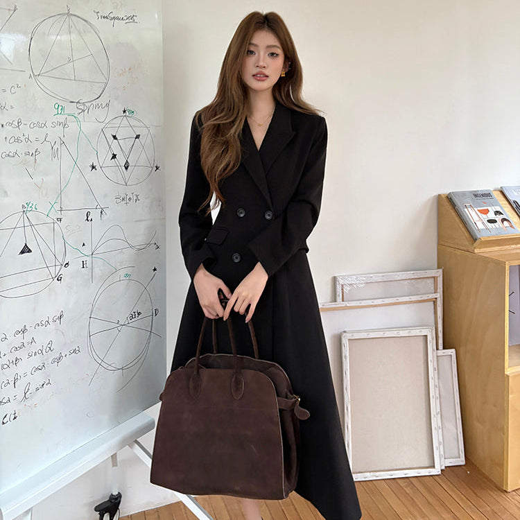 聯合國會議收腰長大衣-25632