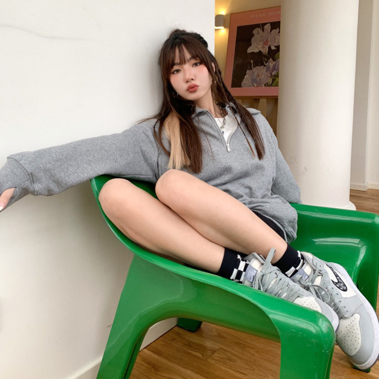 翻領Polo拉鍊衛衣-25661