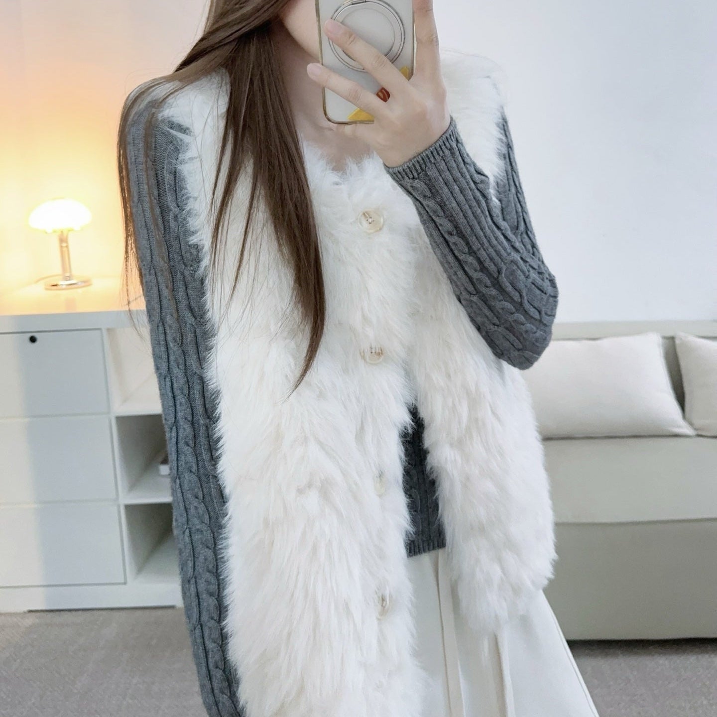 浣熊寶貝毛毛背心-25679