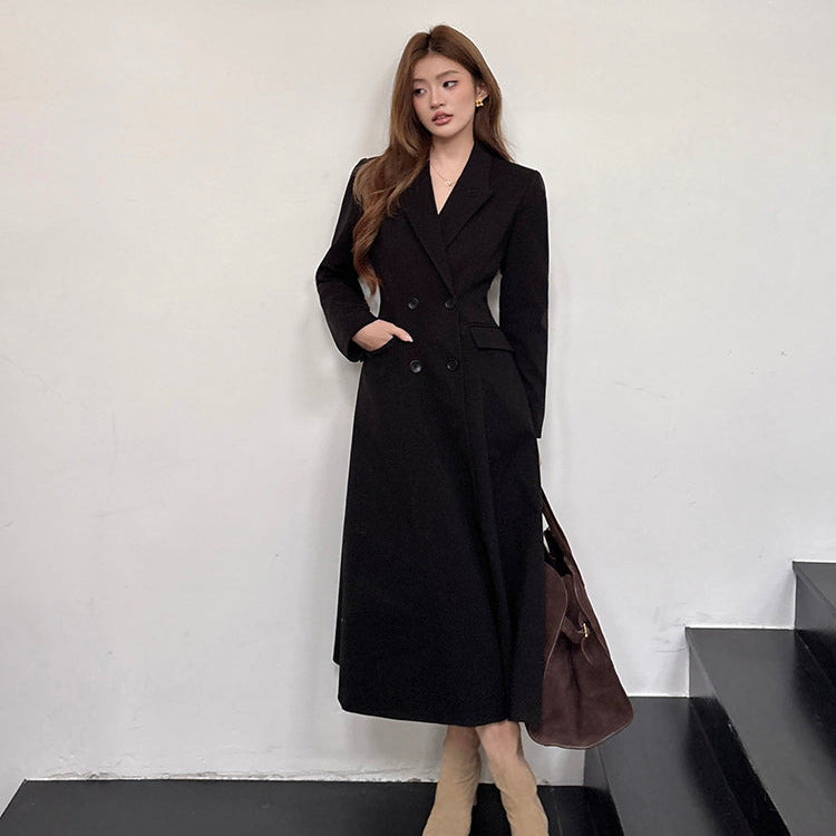 聯合國會議收腰長大衣-25632